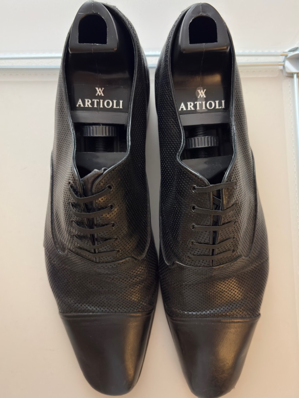 Star Artioli | Men Black Dress Shoes | Handmade in Italy |Size 9.5